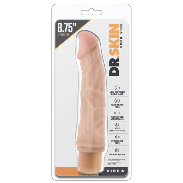 Dr. Skin Cock Vibe 6-Vanilla 8.5"