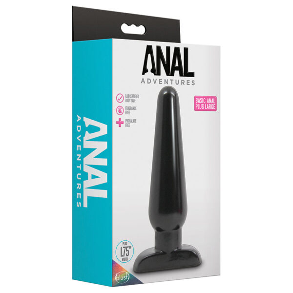 Anal Adventures Basic Anal Plug Large Black