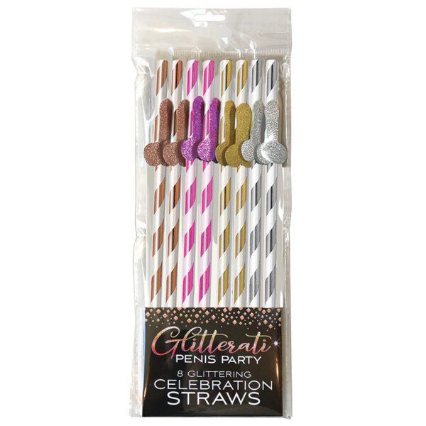 Glitterati Penis Tall Party Straws