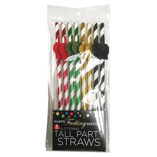 Happy F'ing Birthday Tall Party Straws