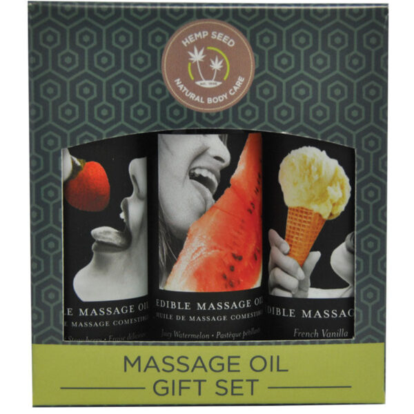 Earthly Body Edible Massage Oil Gift 2oz (Set of 3)