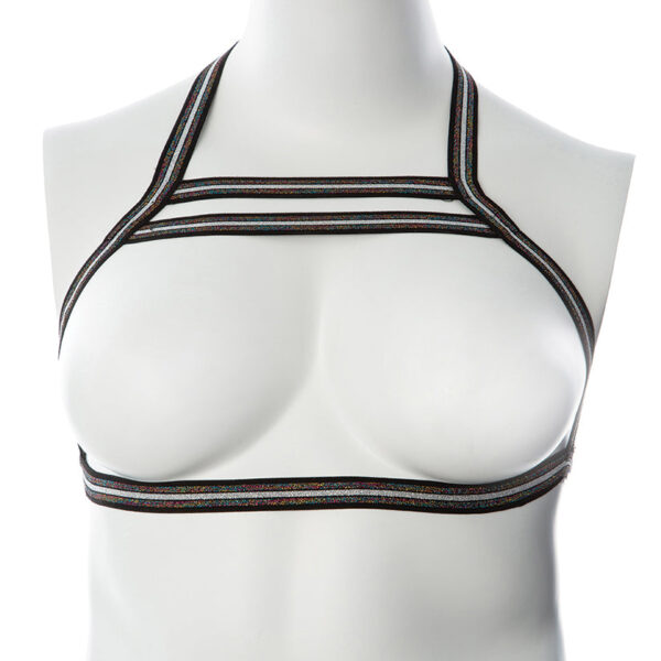 Gender Fluid Silver Lining Harness-Rainbow Glitter L-XXL