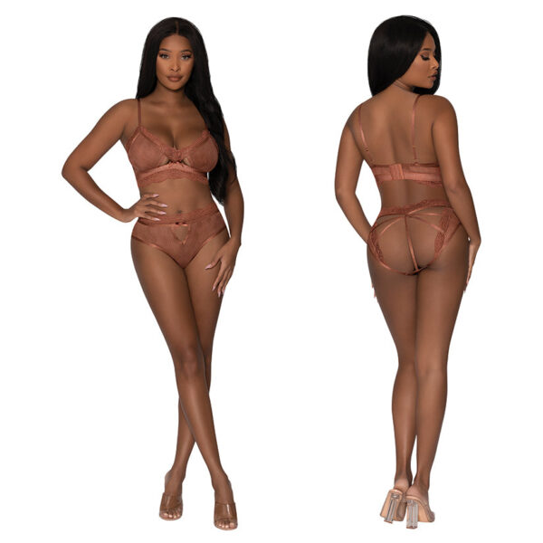 Magic Silk Bralette & G-Panty-Brown S/...