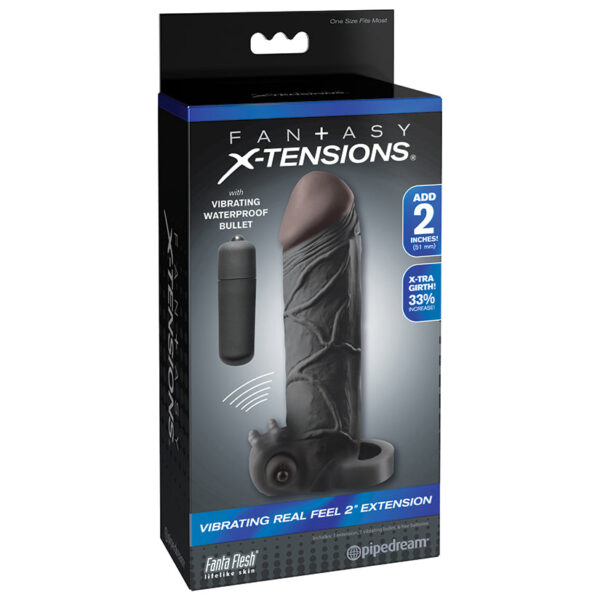 Fantasy X-tensions Vibrating Real Feel-Black 2"