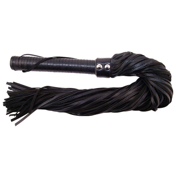 Long Leather Flogger-Black