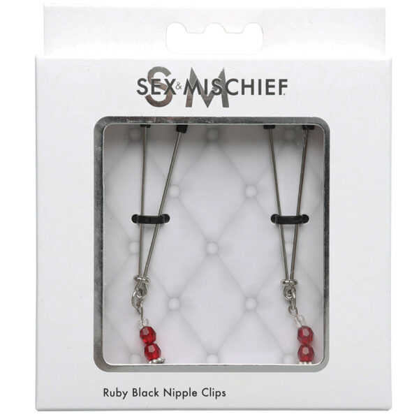 S&M Ruby Black Nipple Clips